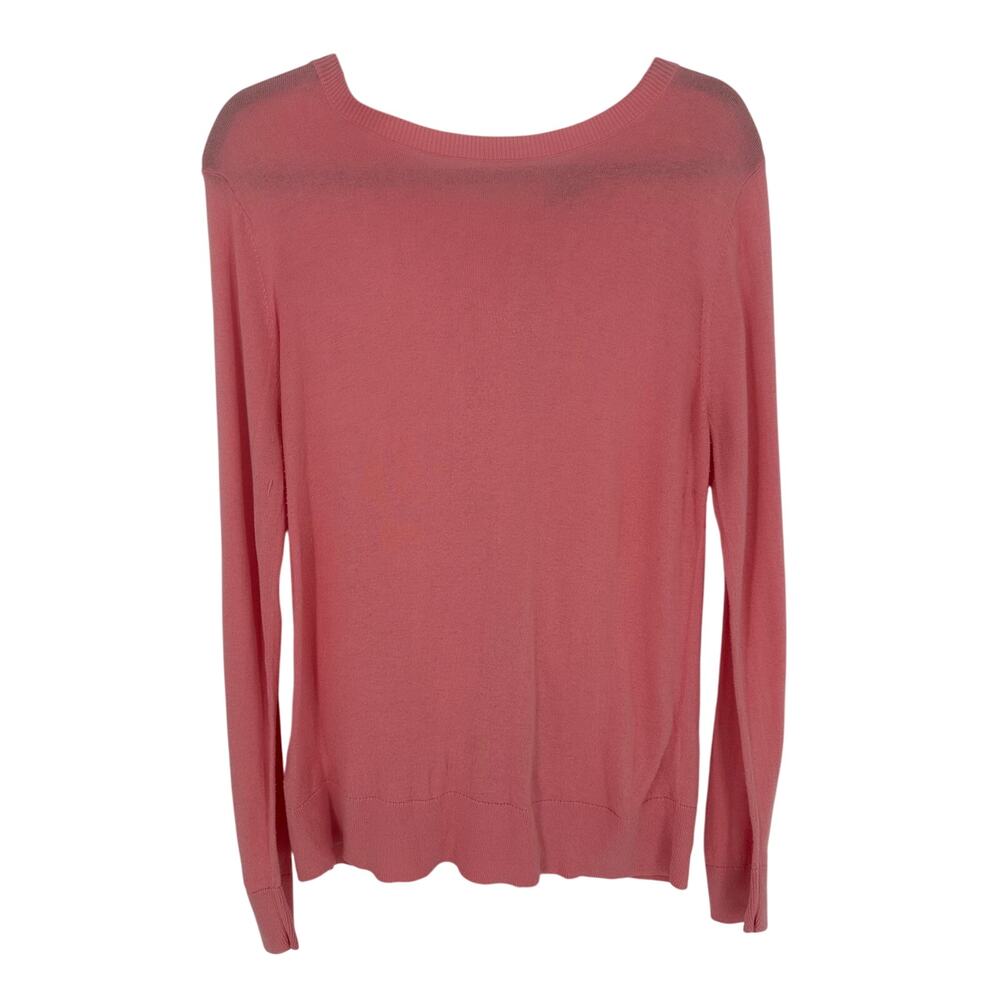 Hologen Pink Sweater with Blue Bows Long Sleeve Crewneck Winter Coquette Soft L